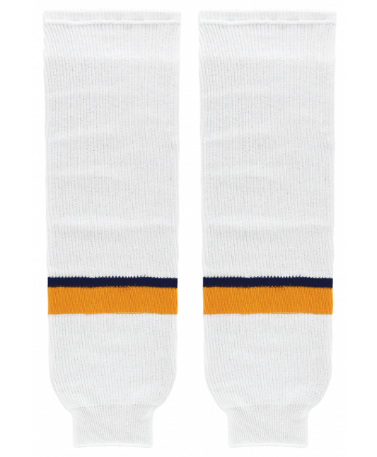 Athletic Knit (AK) HS630-676 2017 Nashville Predators White Knit Ice Hockey Socks - PSH Sports