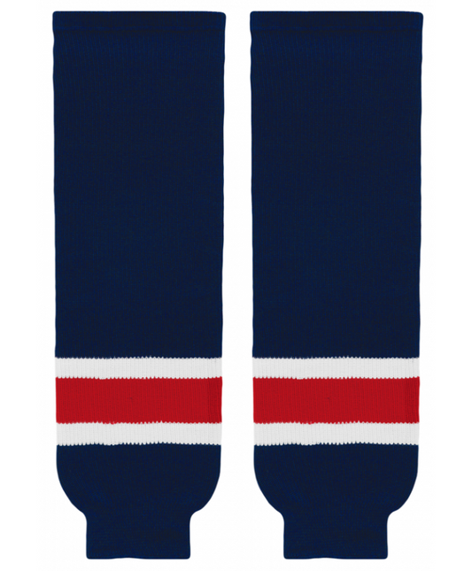 Athletic Knit (AK) HS630-690 Columbus Blue Jackets Navy Knit Ice Hockey Socks - PSH Sports