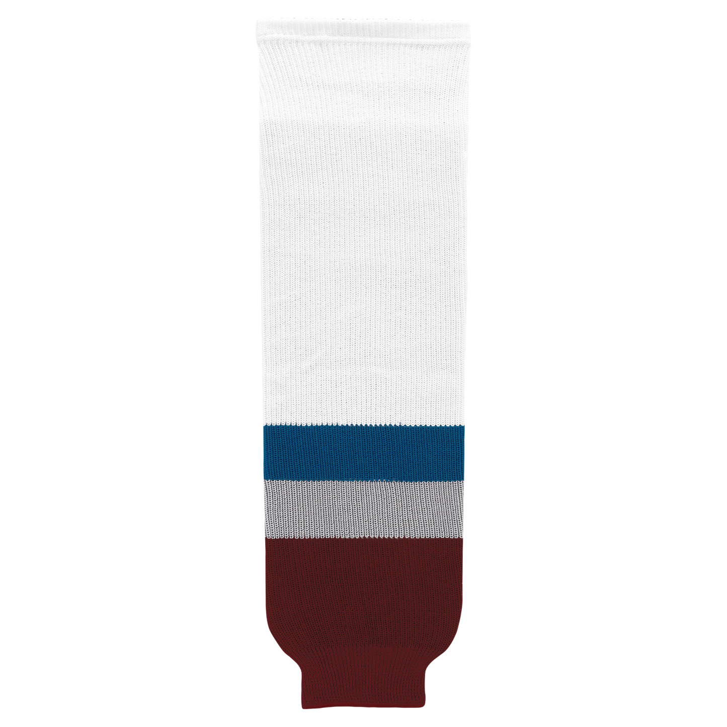 Athletic Knit (AK) HS630-805 2011 Colorado Avalanche White Knit Ice Hockey Socks - PSH Sports