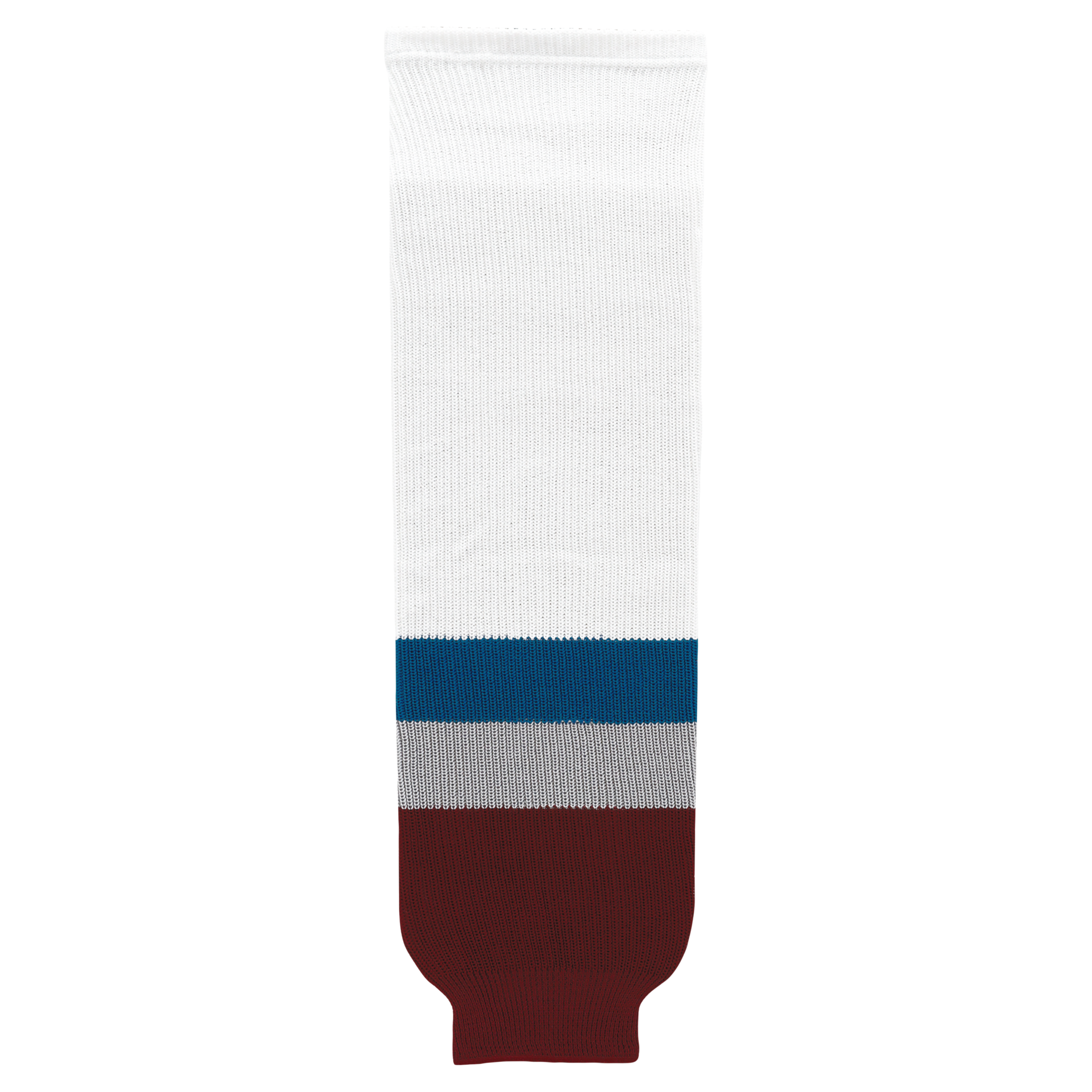 Athletic Knit (AK) HS630-805 2011 Colorado Avalanche White Knit Ice Hockey Socks - PSH Sports