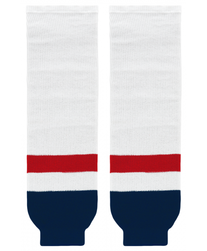 Athletic Knit (AK) HS630-809 2013 Washington Capitals White Knit Ice Hockey Socks - PSH Sports