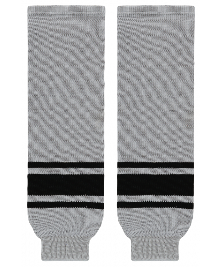 Athletic Knit (AK) HS630-822 Grey/Black Knit Ice Hockey Socks - PSH Sports