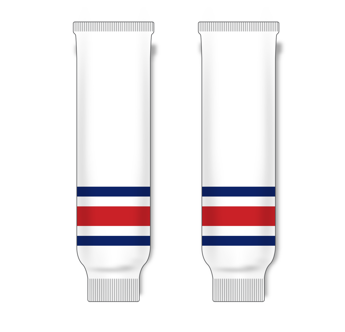 Athletic Knit (AK) HS630 2010 Columbus Blue Jackets White Ice Hockey Socks - PSH Sports