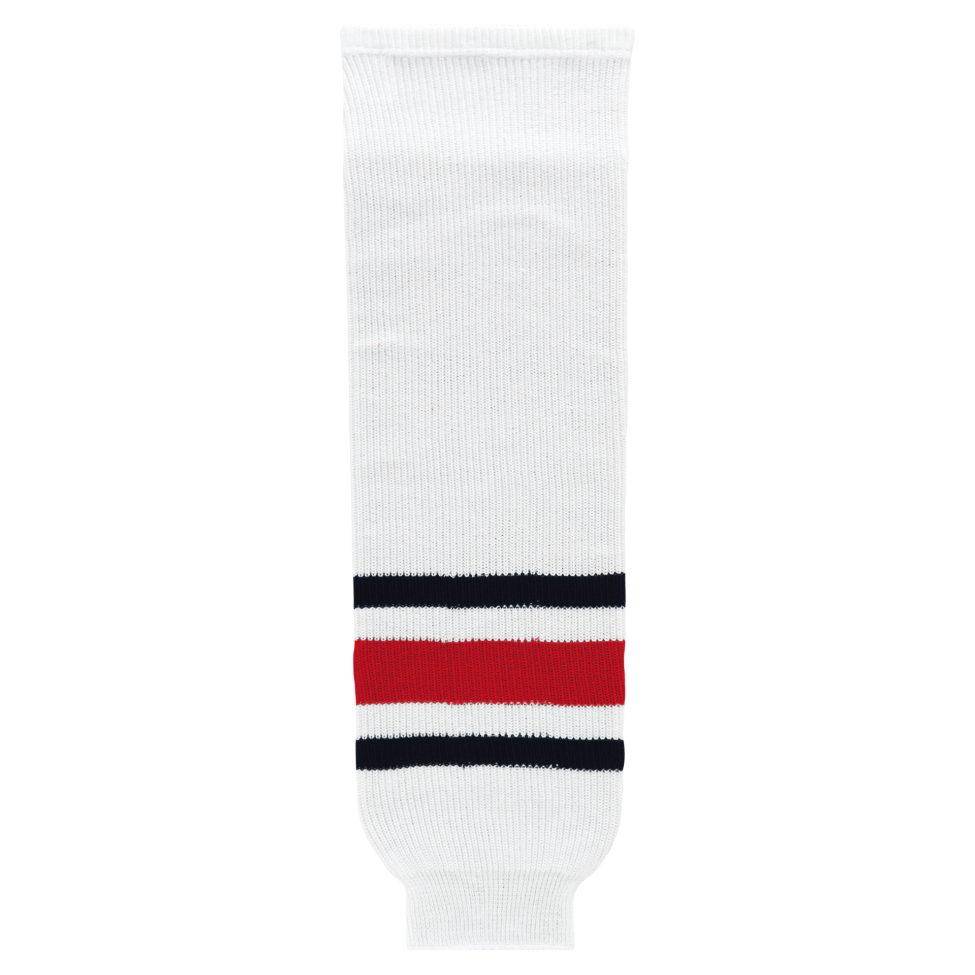 Athletic Knit (AK) HS630-891 2010 Columbus Blue Jackets White Knit Ice Hockey Socks - PSH Sports