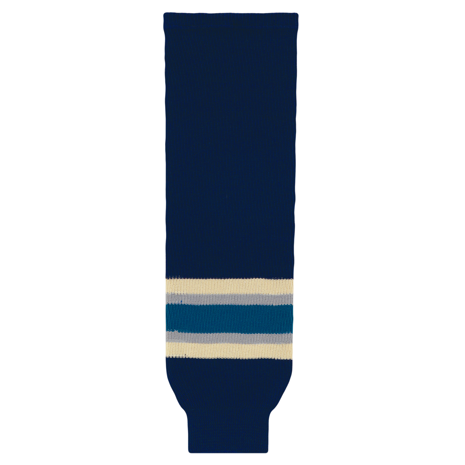 Athletic Knit (AK) HS630-892 2010 Columbus Blue Jackets Third Navy Knit Ice Hockey Socks - PSH Sports