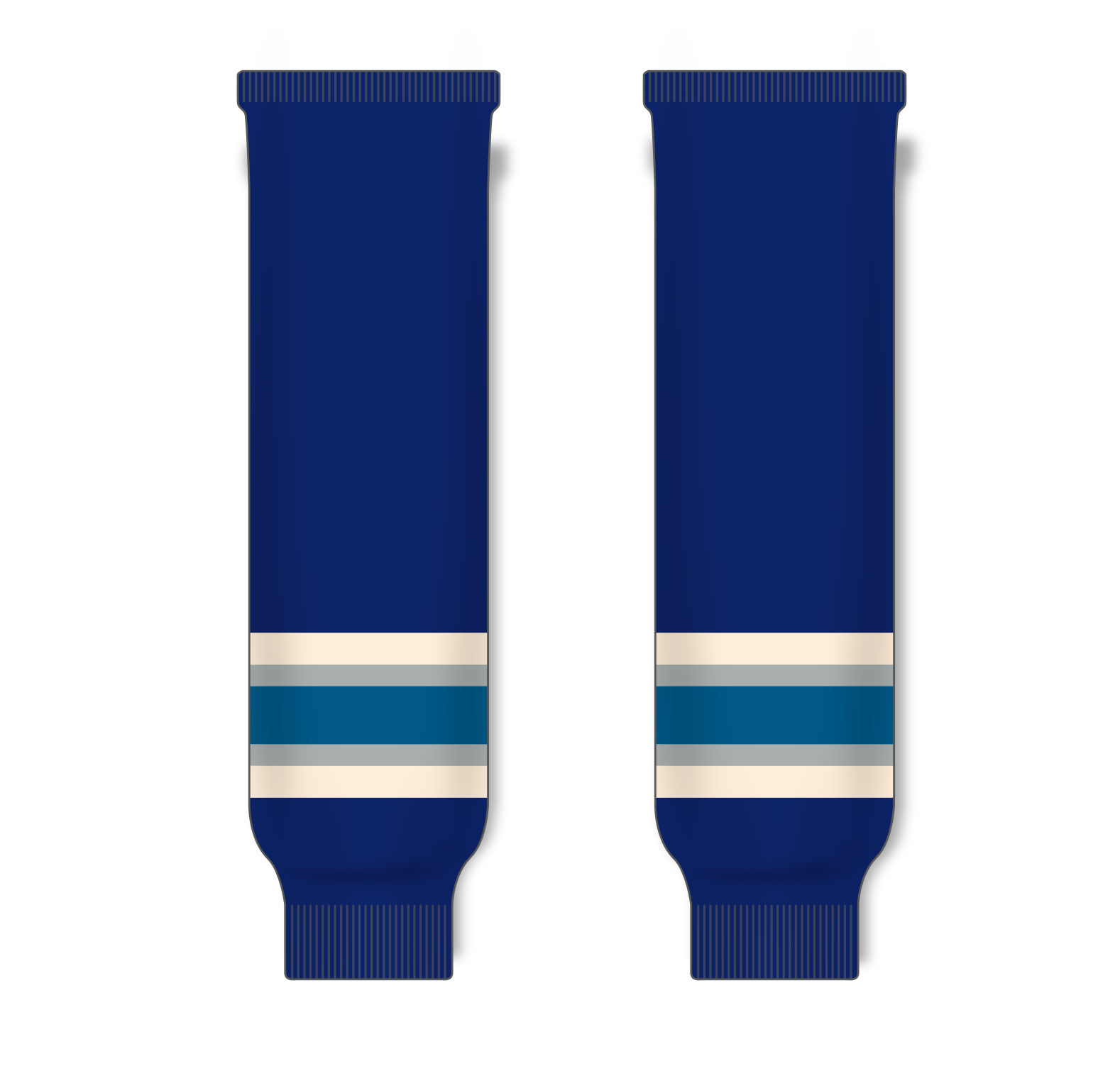 Athletic Knit (AK) HS630 2010 Columbus Blue Jackets Third Navy Ice Hockey Socks - PSH Sports