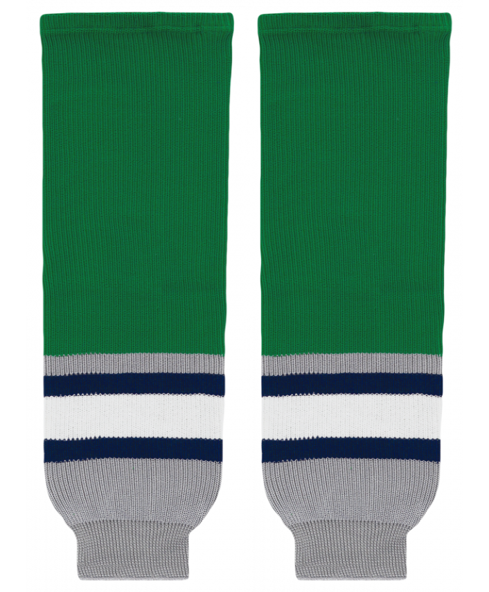 Athletic Knit (AK) HS630-945 Plymouth Whalers Kelly Green Knit Ice Hockey Socks - PSH Sports