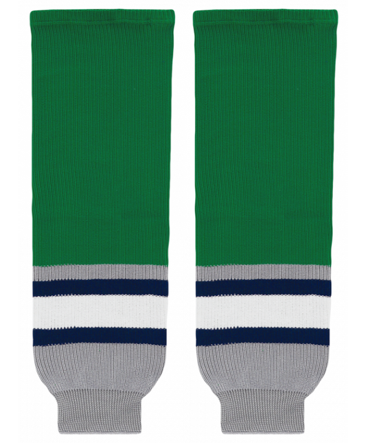 Athletic Knit (AK) HS630-945 Plymouth Whalers Kelly Green Knit Ice Hockey Socks - PSH Sports
