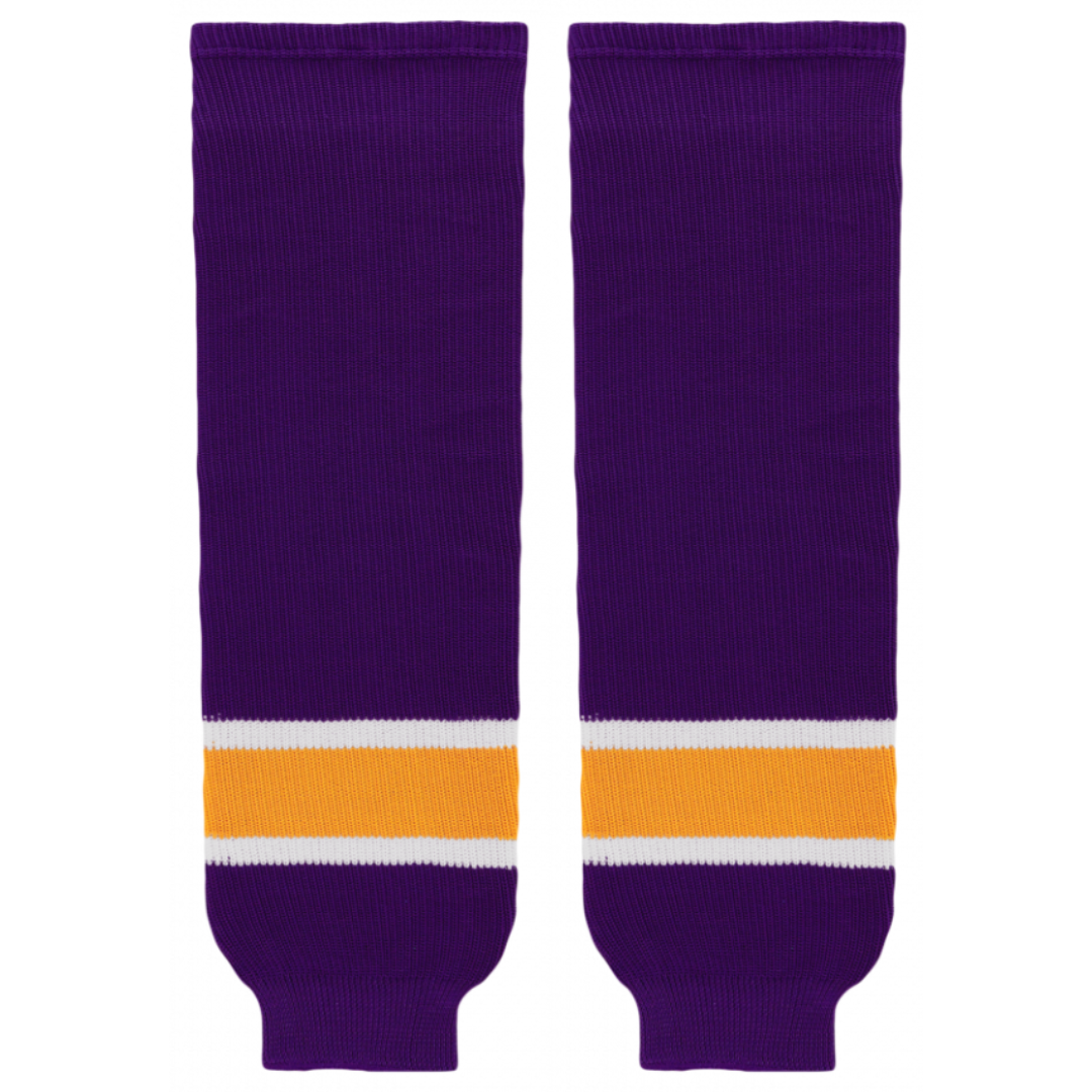 Athletic Knit (AK) HS630-751 Vintage Los Angeles Kings Purple Knit Ice Hockey Socks - PSH Sports