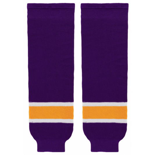 Athletic Knit (AK) HS630-751 Vintage Los Angeles Kings Purple Knit Ice Hockey Socks - PSH Sports