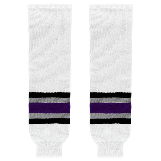 Athletic Knit (AK) HS630-952 1998 Los Angeles Kings White Knit Ice Hockey Socks - PSH Sports