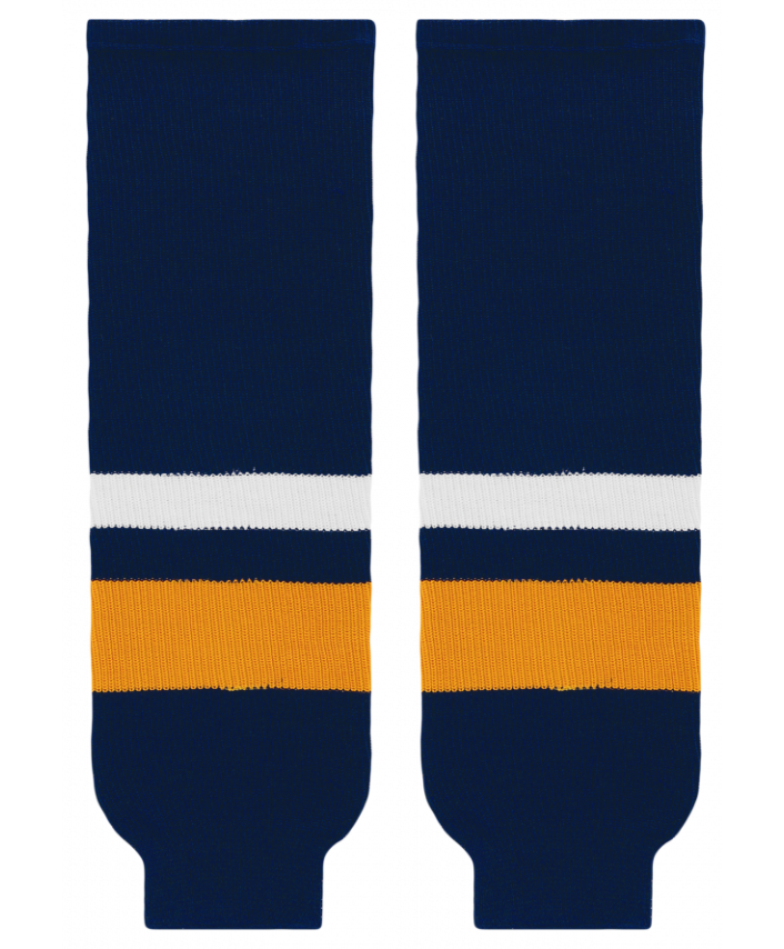 Athletic Knit (AK) HS630-800 2008 Buffalo Sabres Navy Knit Ice Hockey Socks - PSH Sports