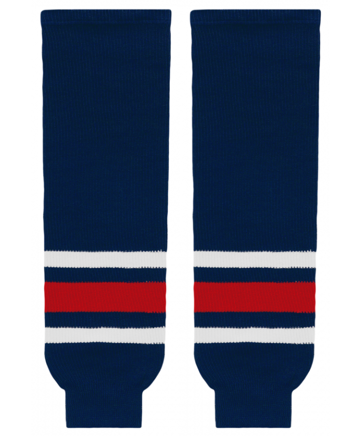 Athletic Knit (AK) HS630-890 2010 Columbus Blue Jackets Navy Knit Ice Hockey Socks - PSH Sports