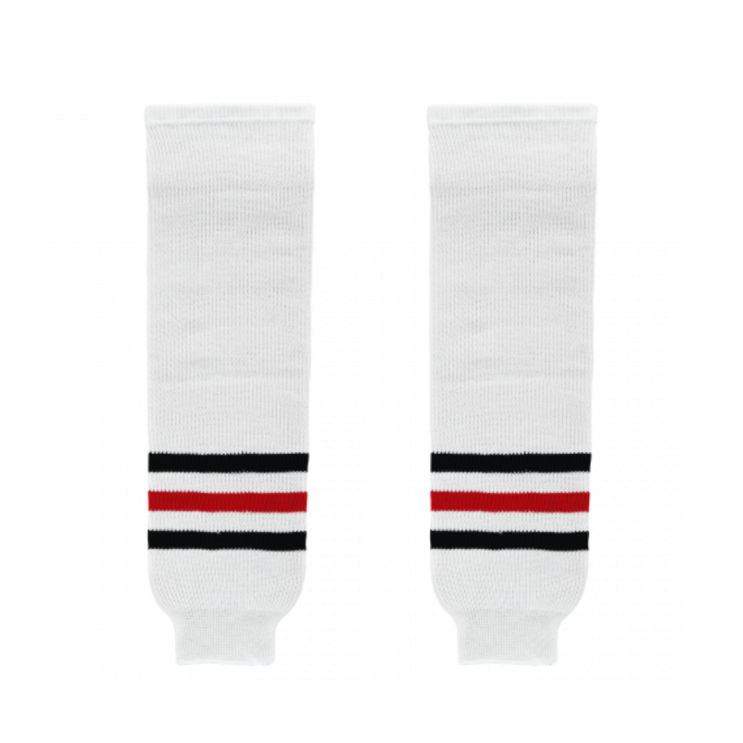 Athletic Knit (AK) HS630-305 Portland Winterhawks White Knit Ice Hockey Socks - PSH Sports