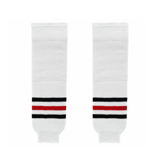 Athletic Knit (AK) HS630-305 Portland Winterhawks White Knit Ice Hockey Socks - PSH Sports