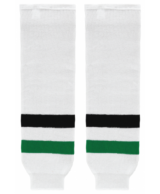 Athletic Knit (AK) HS630-377 2013 Dallas Stars White Knit Ice Hockey Socks - PSH Sports