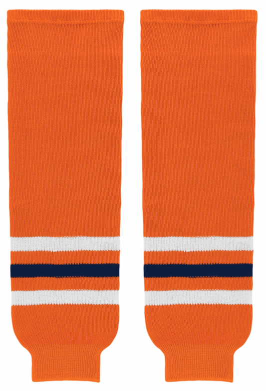 Athletic Knit (AK) HS630-369 2017 Edmonton Oilers Orange Knit Ice Hockey Socks - PSH Sports