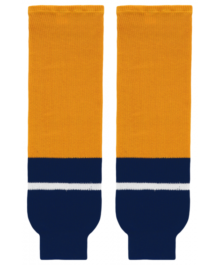 Athletic Knit (AK) HS630-873 2013 Nashville Predators Gold Knit Ice Hockey Socks - PSH Sports