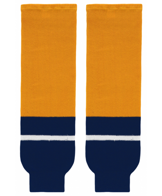 Athletic Knit (AK) HS630-873 2013 Nashville Predators Gold Knit Ice Hockey Socks - PSH Sports