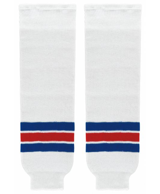 Athletic Knit (AK) HS630-313 Kitchener Rangers White Knit Ice Hockey Socks - PSH Sports