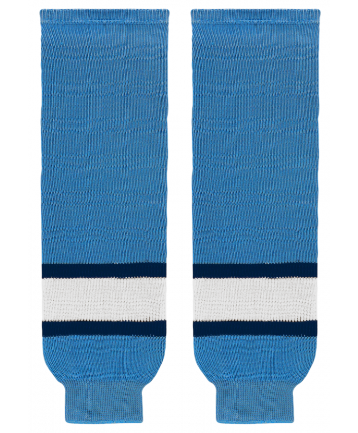 Athletic Knit (AK) HS630-828 2008 Pittsburgh Penguins Third Sky Blue Knit Ice Hockey Socks - PSH Sports