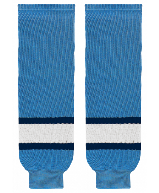 Athletic Knit (AK) HS630-828 2008 Pittsburgh Penguins Third Sky Blue Knit Ice Hockey Socks - PSH Sports