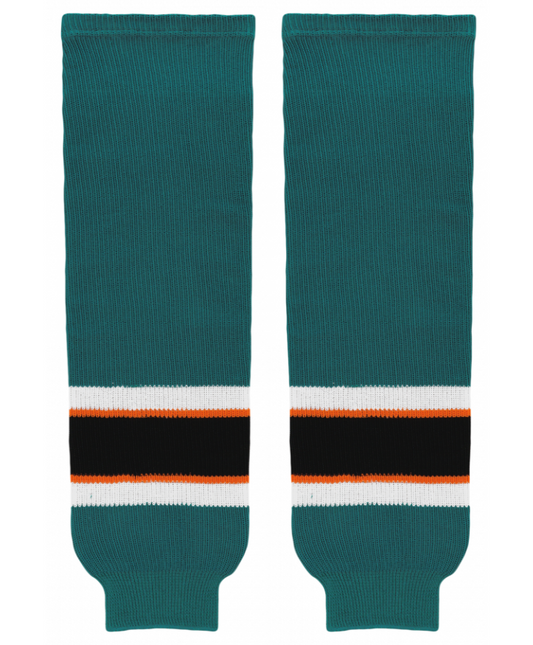 Athletic Knit (AK) HS630-736 2009 San Jose Sharks Dark Teal Knit Ice Hockey Socks - PSH Sports