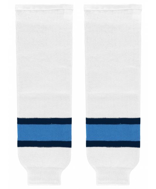 Athletic Knit (AK) HS630-832 2008 Pittsburgh Penguins Third White Ice Hockey Socks - PSH Sports