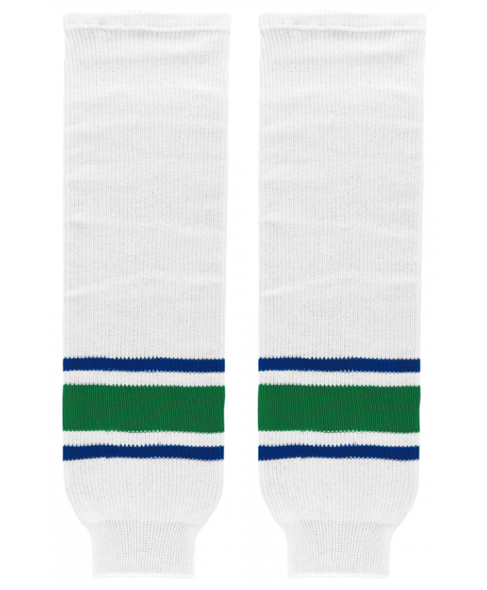 Athletic Knit (AK) HS630-623 Vancouver Canucks White Knit Ice Hockey Socks - PSH Sports