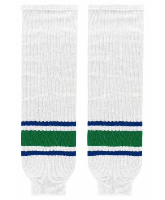 Athletic Knit (AK) HS630-623 Vancouver Canucks White Knit Ice Hockey Socks - PSH Sports