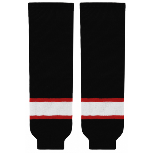 Athletic Knit (AK) HS630-536 Ottawa Senators Black with White Stripe Knit Ice Hockey Socks - PSH Sports