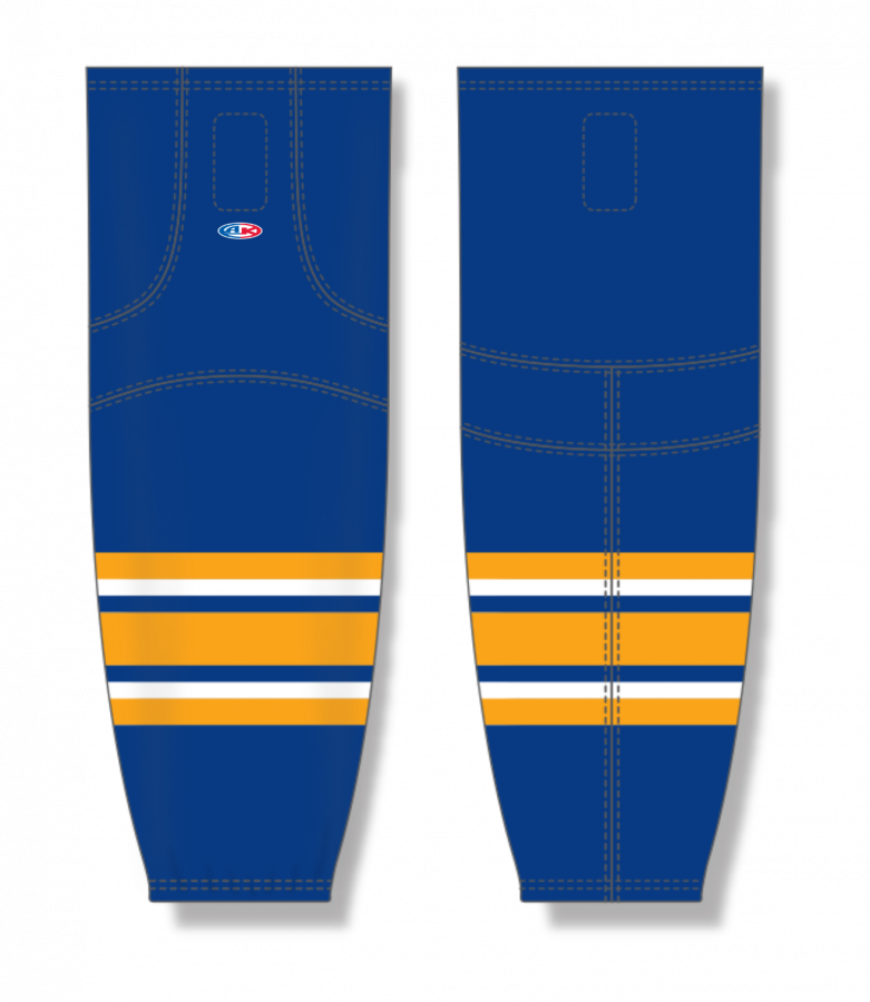Athletic Knit (AK) HS2100-200 2021 Buffalo Sabres Royal Blue Mesh Ice Hockey Socks - PSH Sports