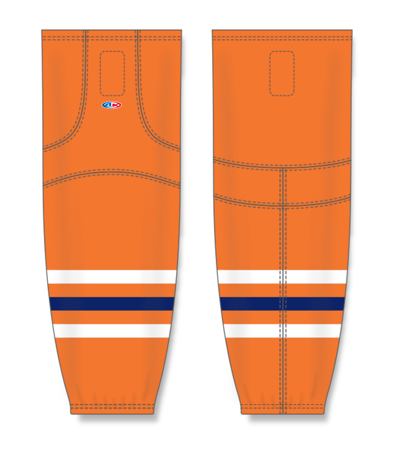 Athletic Knit (AK) HS2100 2017 Edmonton Oilers Orange Mesh Cut & Sew Ice Hockey Socks - PSH Sports
