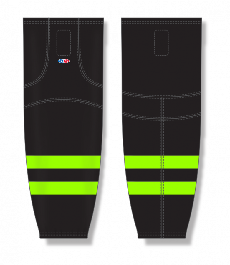 Athletic Knit (AK) HS2100-655 Dallas Stars Black/Neon Green Mesh Ice Hockey Socks - PSH Sports