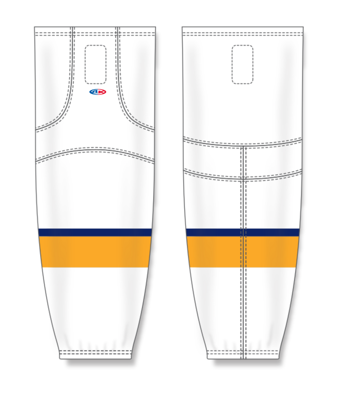 Athletic Knit (AK) HS2100 2017 Nashville Predators White Mesh Cut & Sew Ice Hockey Socks - PSH Sports