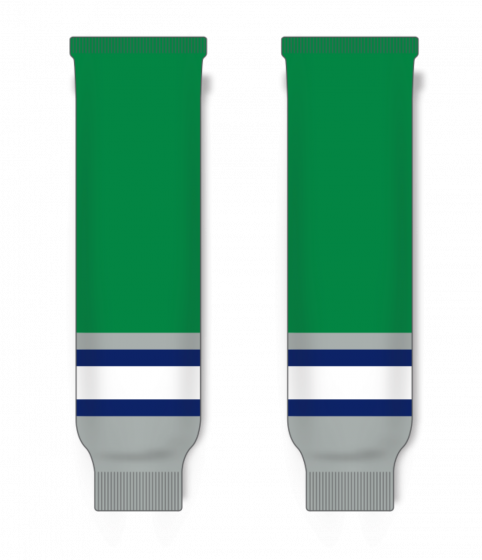 Athletic Knit (AK) HS630-945 Plymouth Whalers Kelly Green Knit Ice Hockey Socks - PSH Sports